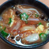 キムチで簡単！韓国風卵スープ